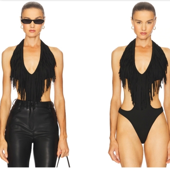 NWT THE FRINGE Onepiece Black Bodysuit NIIHAI Size Small - Picture 5 of 10